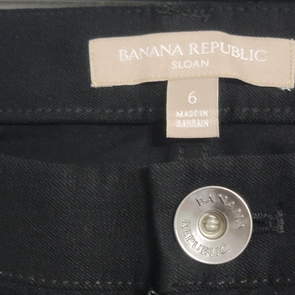 Banana Republic Sloan Black Ankle Pants Stretch Career NWOT Size 6 - Picture 3 of 5